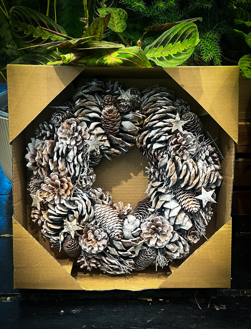 artificial wreath made with natural materials
